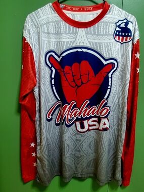 Men's Red & White Long Sleeve Jersey